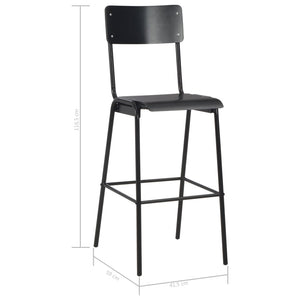 3-teiliges Bar-Set Stahl Schwarz