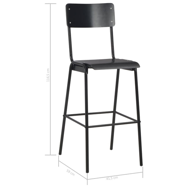 3-teiliges Bar-Set Stahl Schwarz