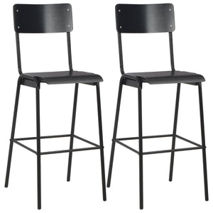 3-teiliges Bar-Set Stahl Schwarz