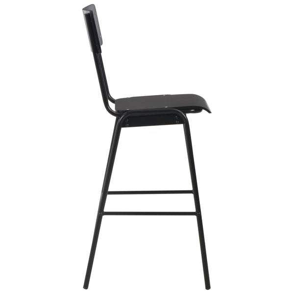 3-teiliges Bar-Set Stahl Schwarz