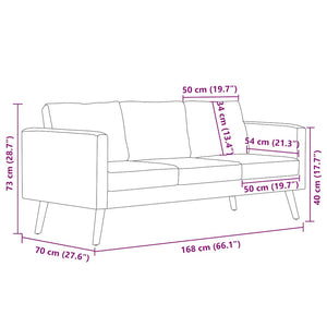 2-tlg. Sofagarnitur Stoff Braun