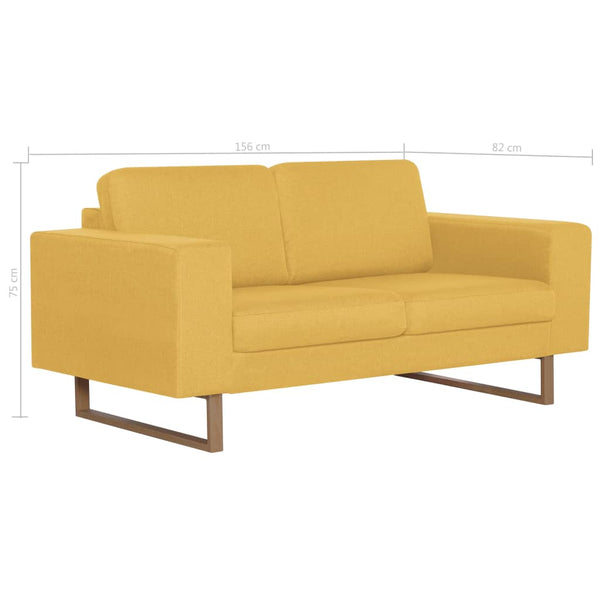 2-tlg. Sofagarnitur Stoff Gelb
