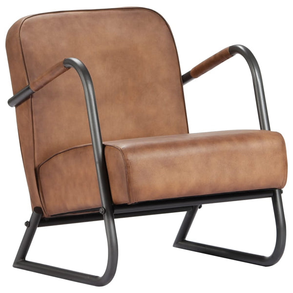 vidaXL Fauteuil relax marron clair en cuir véritable