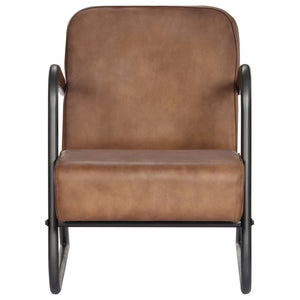 vidaXL Fauteuil relax marron clair en cuir véritable