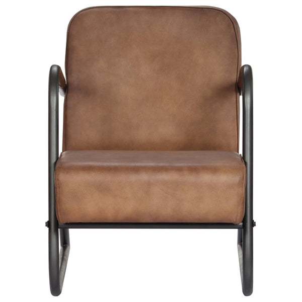 vidaXL Fauteuil relax marron clair en cuir véritable