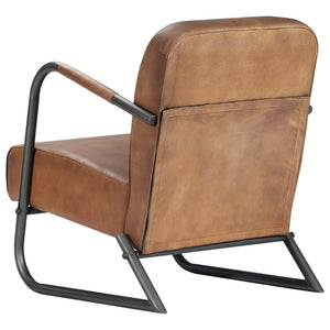 vidaXL Fauteuil relax marron clair en cuir véritable