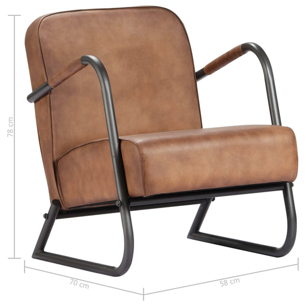 vidaXL Fauteuil relax marron clair en cuir véritable