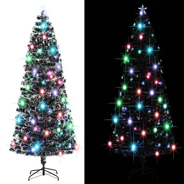 Vorbeleuchteter Weihnachtsbaum mit Ständer und LED 240 cm Glasfaser