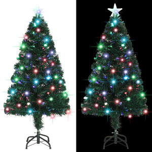 Vorbeleuchteter Weihnachtsbaum mit Ständer und LED 120 cm Glasfaser