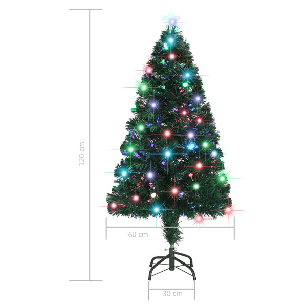 Vorbeleuchteter Weihnachtsbaum mit Ständer und LED 120 cm Glasfaser