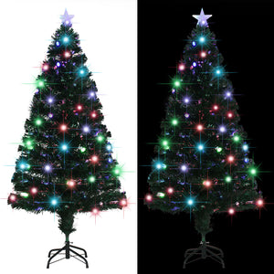 Vorbeleuchteter Weihnachtsbaum mit Ständer und LED 150 cm Glasfaser