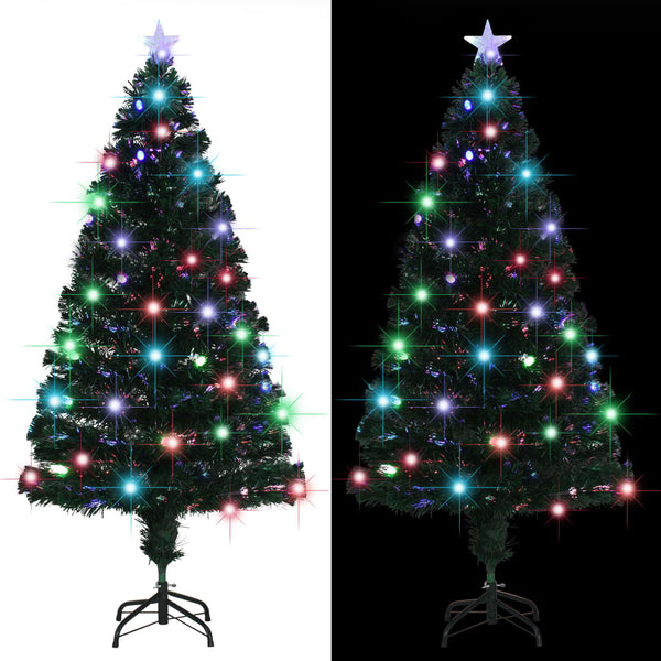 Vorbeleuchteter Weihnachtsbaum mit Ständer und LED 150 cm Glasfaser