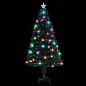 Vorbeleuchteter Weihnachtsbaum mit Ständer und LED 150 cm Glasfaser