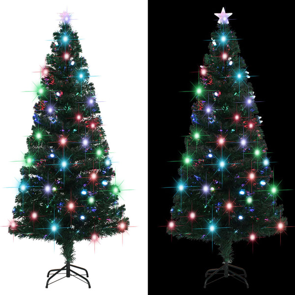 Vorbeleuchteter Weihnachtsbaum mit Ständer und LED 180 cm Glasfaser