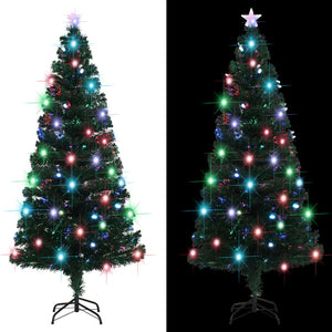 Vorbeleuchteter Weihnachtsbaum mit Ständer und LED 180 cm Glasfaser