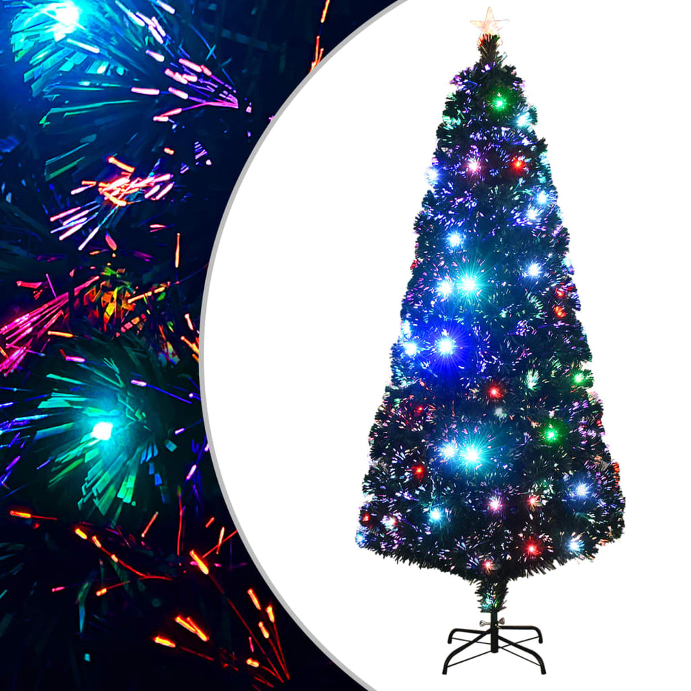 Vorbeleuchteter Weihnachtsbaum mit Ständer und LED 210 cm Glasfaser