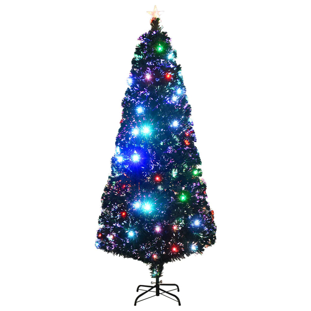 Vorbeleuchteter Weihnachtsbaum mit Ständer und LED 210 cm Glasfaser