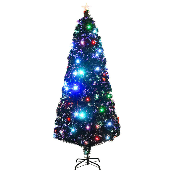 Vorbeleuchteter Weihnachtsbaum mit Ständer und LED 210 cm Glasfaser