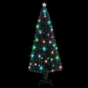 Vorbeleuchteter Weihnachtsbaum mit Ständer und LED 210 cm Glasfaser