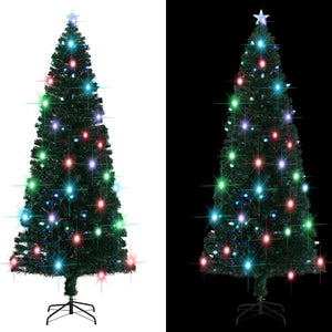 Vorbeleuchteter Weihnachtsbaum mit Ständer und LED 240 cm Glasfaser