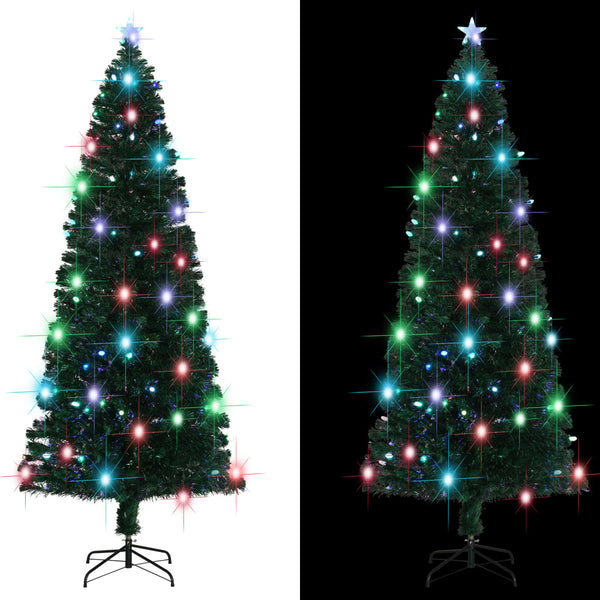 Vorbeleuchteter Weihnachtsbaum mit Ständer und LED 240 cm Glasfaser