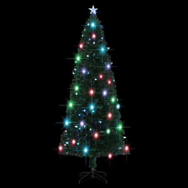 Vorbeleuchteter Weihnachtsbaum mit Ständer und LED 240 cm Glasfaser