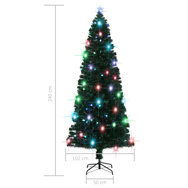 Vorbeleuchteter Weihnachtsbaum mit Ständer und LED 240 cm Glasfaser