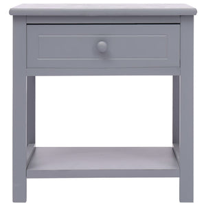 Nachttische 2 Stk. Grau 40x29x42 cm Paulownia Holz