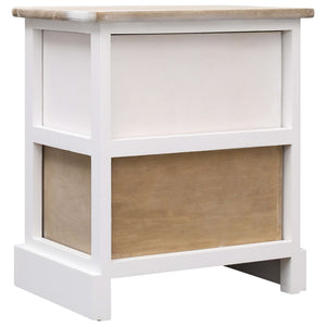 vidaXL Nightstands 2 pcs. White and Natural 38×28×45 cm Paulownia Wood