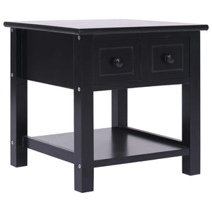 vidaXL Table d'appoint noir 40x40x40 cm bois de paulownia
