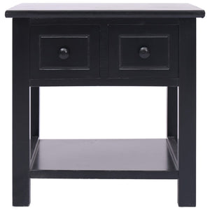 vidaXL Table d'appoint noir 40x40x40 cm bois de paulownia