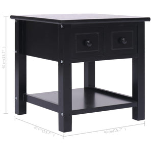 vidaXL Table d'appoint noir 40x40x40 cm bois de paulownia