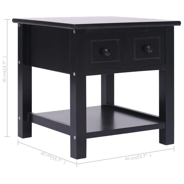 vidaXL Table d'appoint noir 40x40x40 cm bois de paulownia