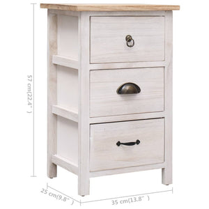 Beistellschrank 35x25x57 cm Massivholz Paulownia