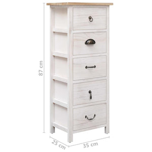 vidaXL Armoire d'appoint 35x25x87 cm Bois massif de paulownia
