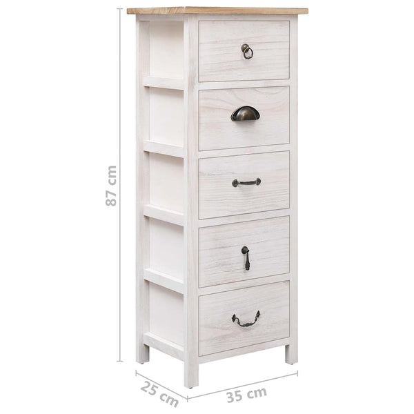 vidaXL Armoire d'appoint 35x25x87 cm Bois massif de paulownia