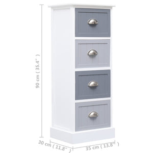 vidaXL Commode de rangement 35x30x90 cm Bois de paulownia massif