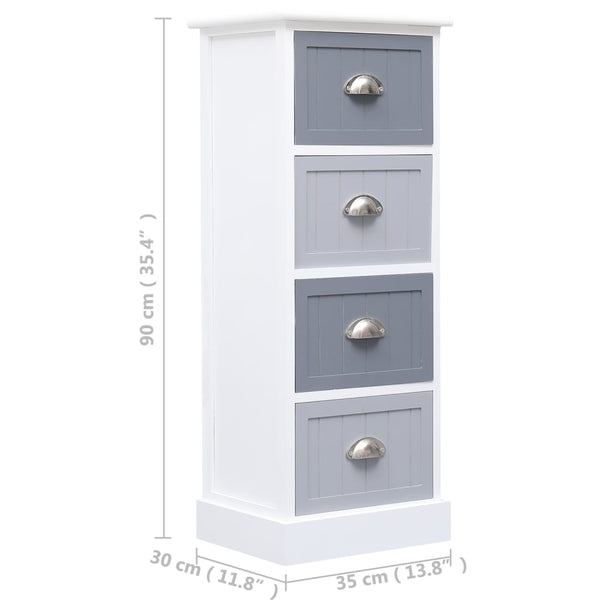vidaXL Commode de rangement 35x30x90 cm Bois de paulownia massif