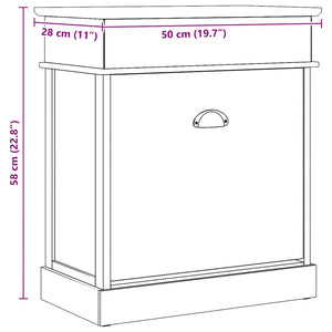 Schuhschrank Grau 50 x 28 x 58 cm Paulownia Holz
