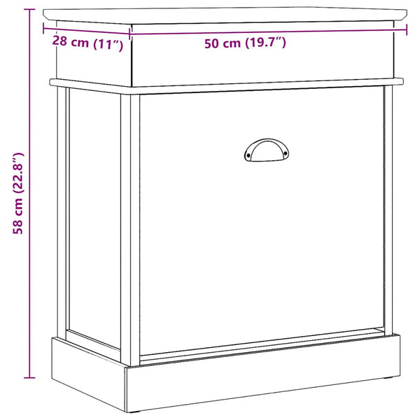 Schuhschrank Grau 50 x 28 x 58 cm Paulownia Holz