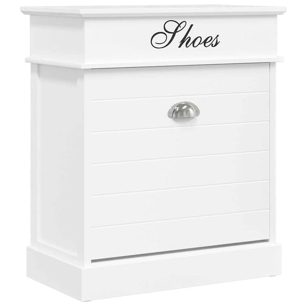 Schuhschrank Weiß 50 x 28 x 58 cm Paulownia Holz