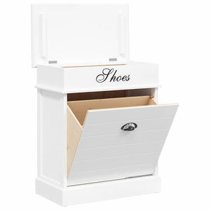 Schuhschrank Weiß 50 x 28 x 58 cm Paulownia Holz