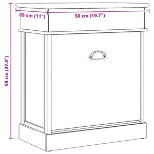 Schuhschrank Weiß 50 x 28 x 58 cm Paulownia Holz
