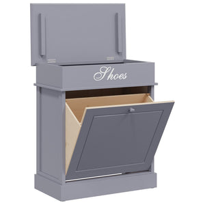 Schuhschrank Grau 50 x 28 x 58 cm Paulownia Holz