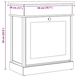 Schuhschrank Grau 50 x 28 x 58 cm Paulownia Holz