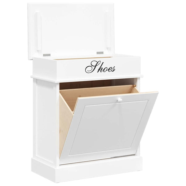 Schuhschrank Weiß 50 x 28 x 58 cm Paulownia Holz