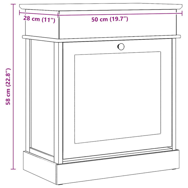Schuhschrank Weiß 50 x 28 x 58 cm Paulownia Holz
