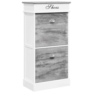 Schuhschrank Grau 50 x 28 x 98 cm Paulownia Holz