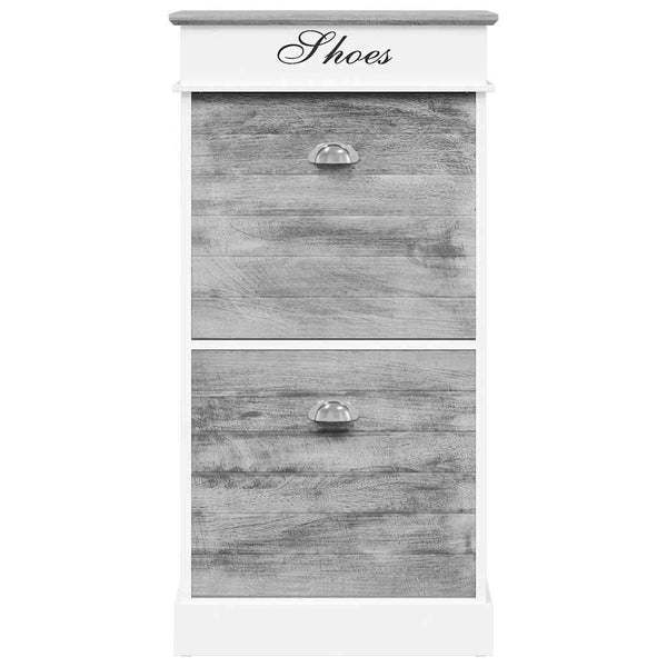 Schuhschrank Grau 50 x 28 x 98 cm Paulownia Holz