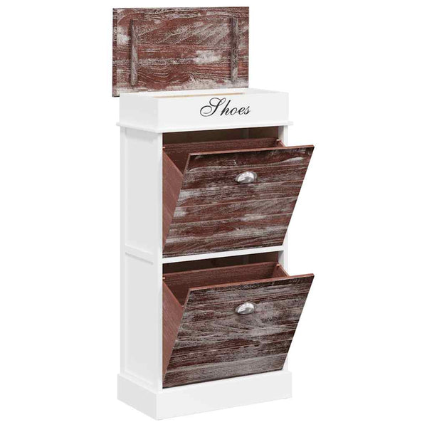 vidaXL Meuble à chaussures marron 50 x 28 x 98 cm Bois de paulownia